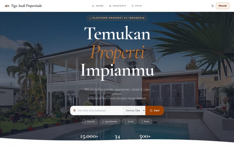 Screenshot Tiga Anak Propertindo — Katalog