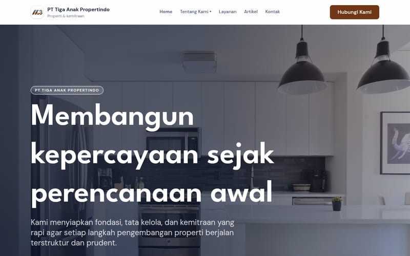 Screenshot Tiga Anak Propertindo